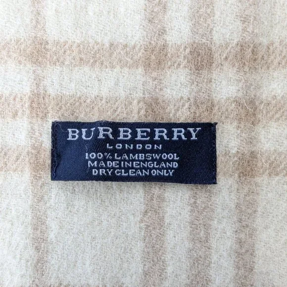 Burberry Lambswool Check Scarf Ivory | Unisex | Warm Soft Luxury | Great Deal - Picture 4 of 6